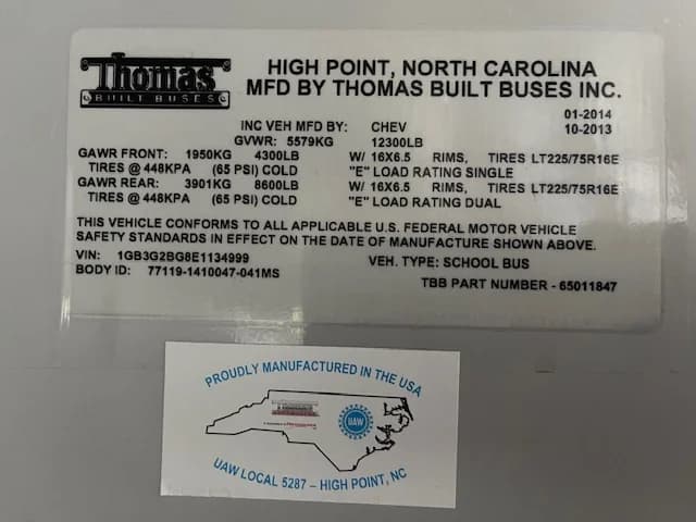 2014 Chevrolet 3500 Thomas Mini School Bus - Image 11