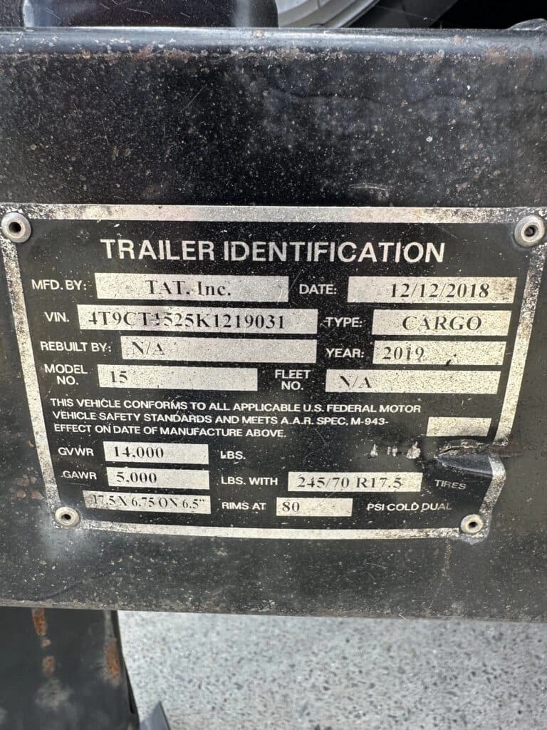 2019 TAT Inc Cargo 15 Trailers - Image 12