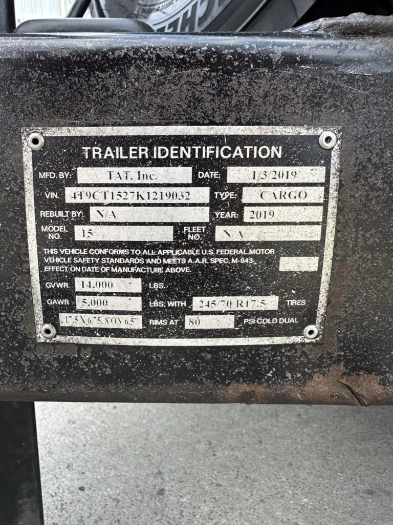 2019 TAT Inc Cargo 15 Trailers - Image 9