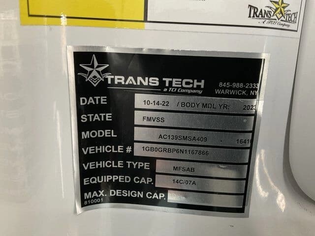 2023 Chevrolet TRANS TECH 14+1 MFSAB - Image 9