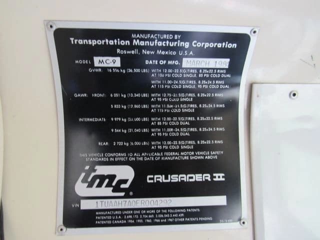 1984 TMC MC-9 Motor Coaches - Image 3