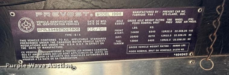 1996 Prevost Xl Coach coach bus Coach - Image 88