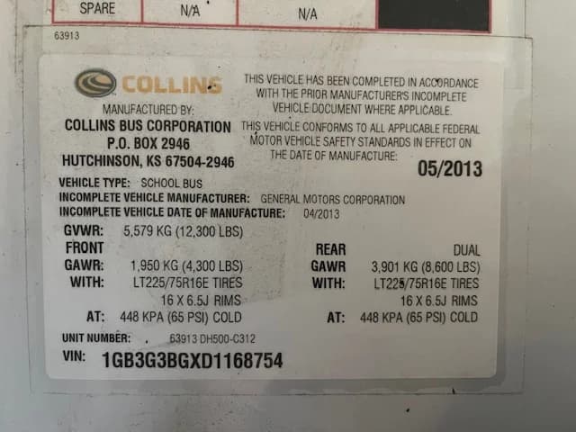 2013 Chevrolet 3500 Collins NJ Spec 24 Pass Mini School Bus - Image 3