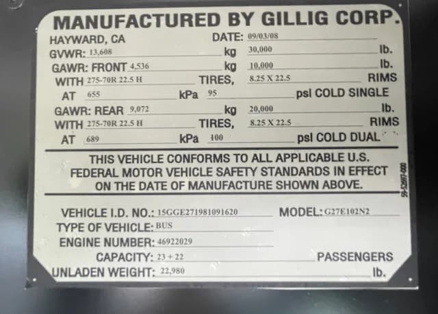 2008 Gillig Low Floor 28 FT Transit - Image 14