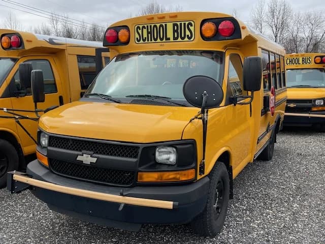 2014 Chevrolet Express Blue Bird 20 Passenger School Bus - Image 1