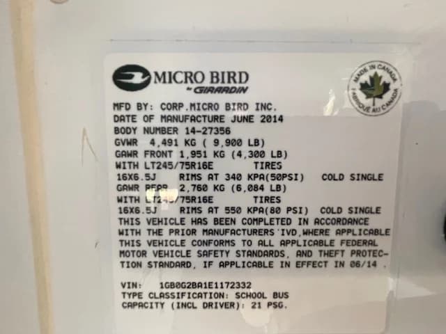 2014 Chevrolet Micro Bird 20 Passenger - Image 12