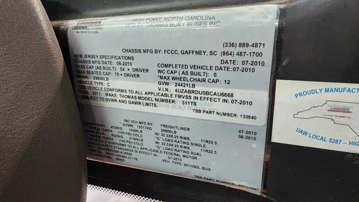 2011 Freightliner Thomas NJ 54 - Image 17