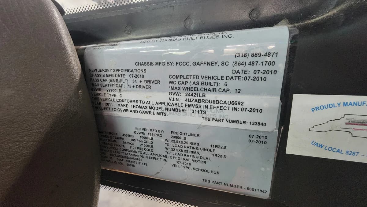 2011 Freightliner Thomas NJ 54 - Image 13