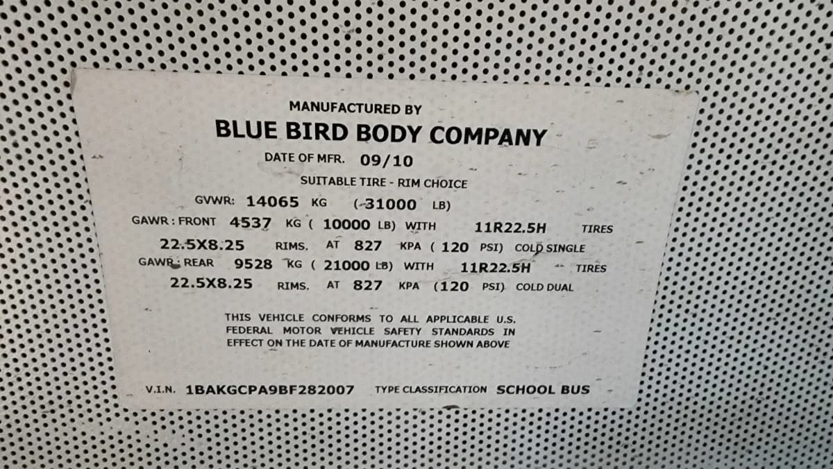 2011 Blue Bird Vision A/C - Image 15