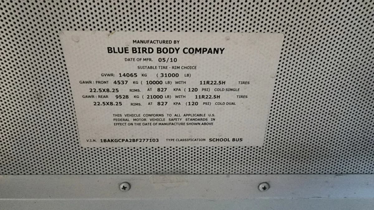 2011 Blue Bird Vision - Image 13