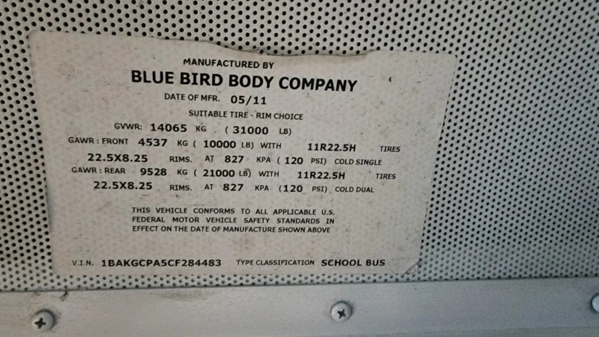 2012 Blue Bird Vision - Image 12