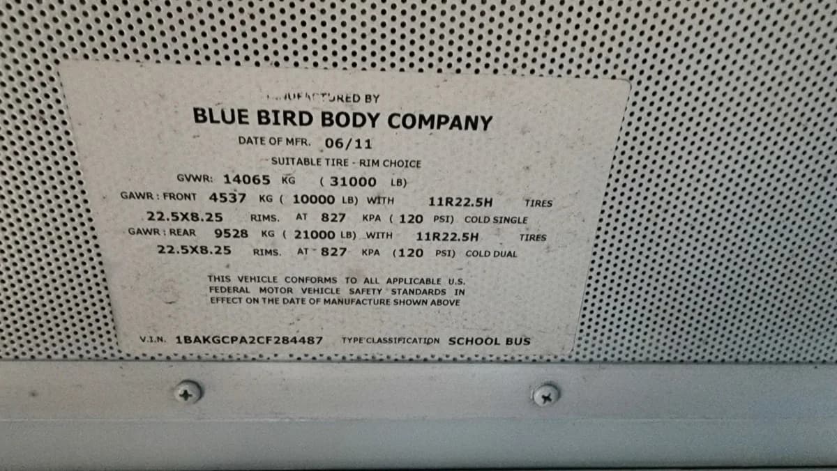 2012 Blue Bird Vision - Image 12