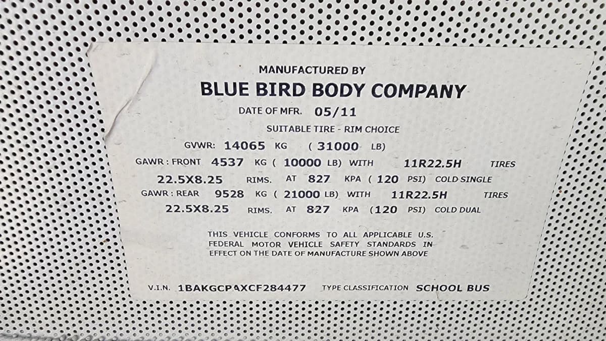 2012 Blue Bird Vision - Image 14