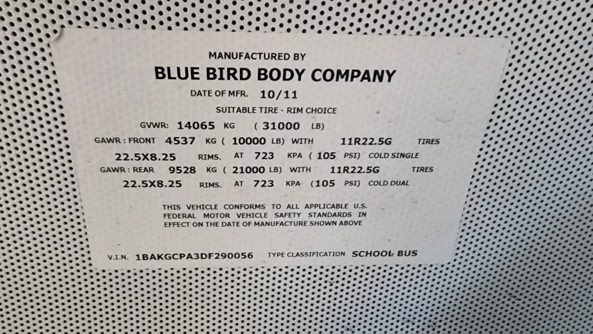 2013 Blue Bird Vision - Image 16