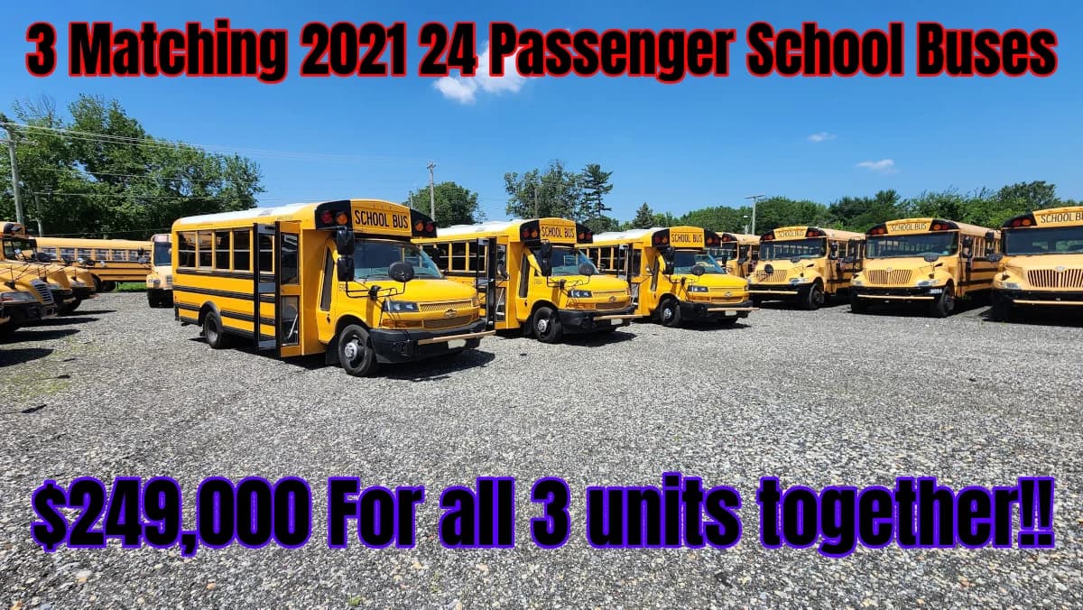 3 Matching 2021 Chevy NJ Spec Minotour 24 Passenger Buses - Image 1