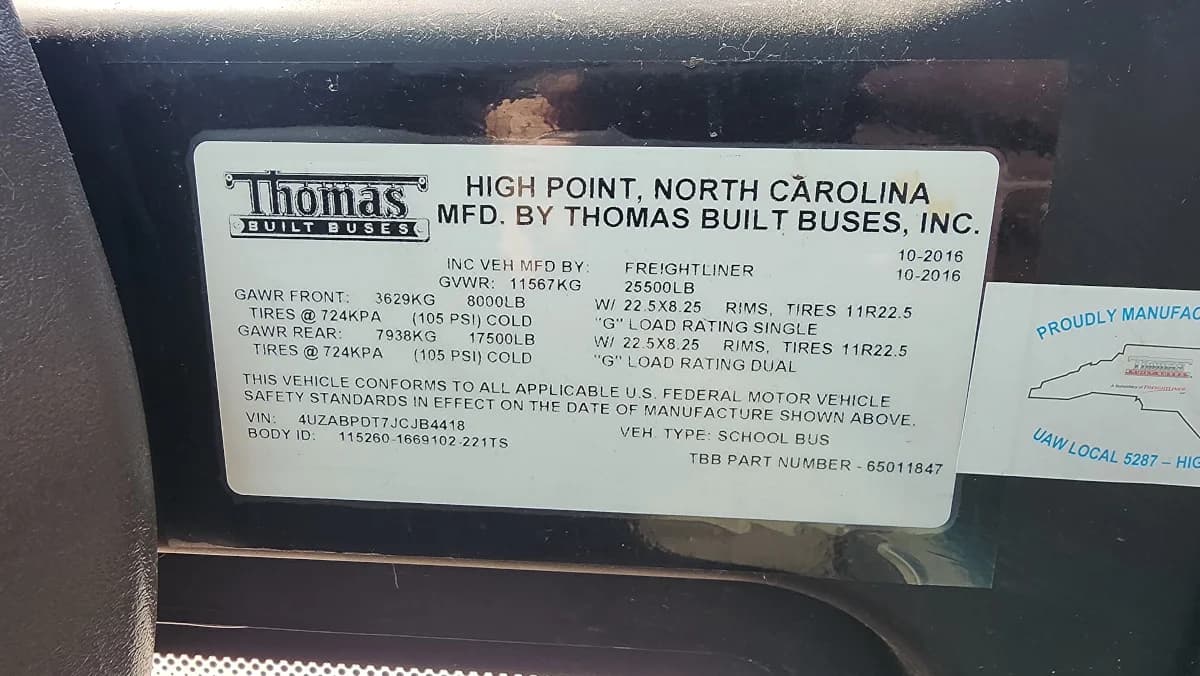 2018 THOMAS SAF-T-LINER C2  - Image 25