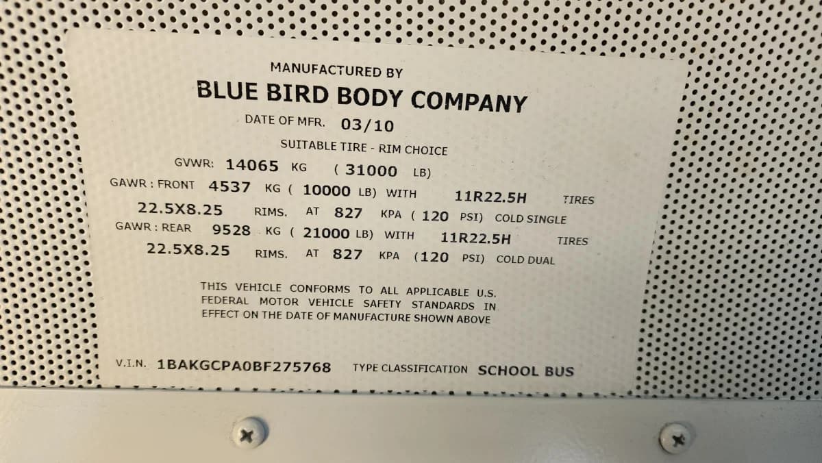 2011 Bluebird Vision 72 Passenger School Bus - Image 24