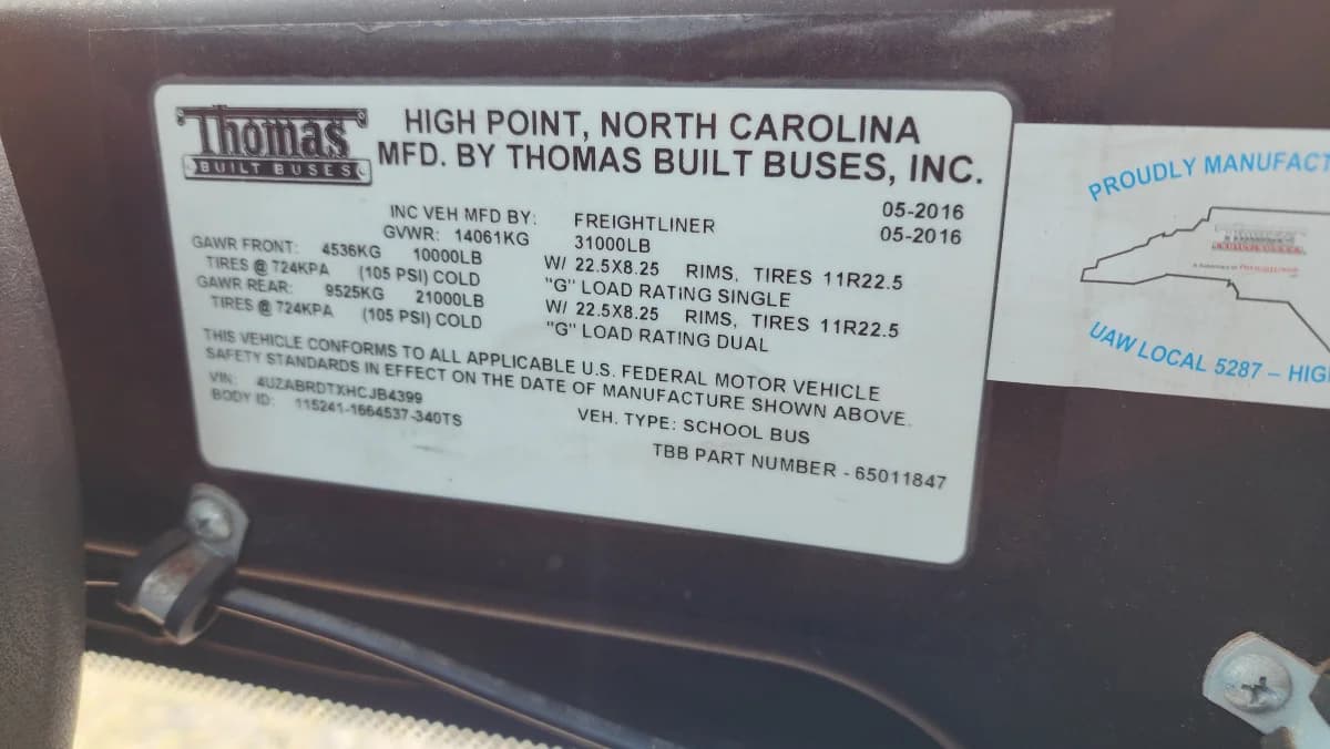2017 Thomas C2 72 Passenger - Image 26
