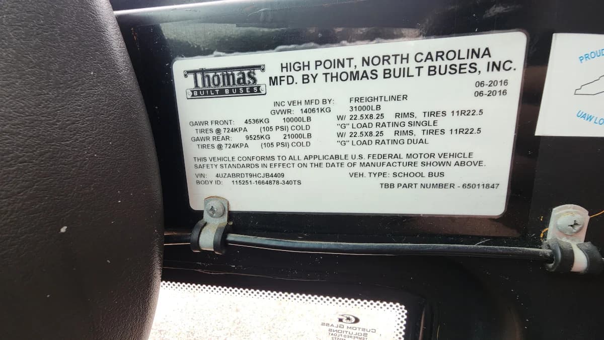 2017 Thomas C2 72 Passenger Bus - Image 22