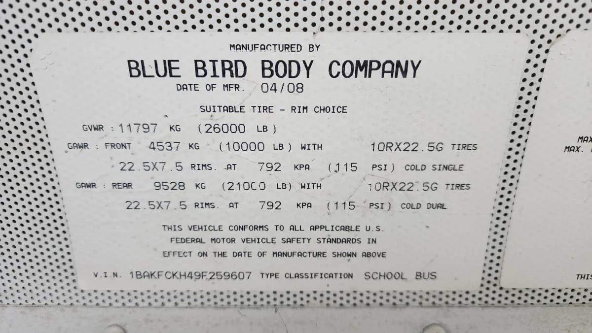 2009 Blue Bird Vision A/C - Image 30