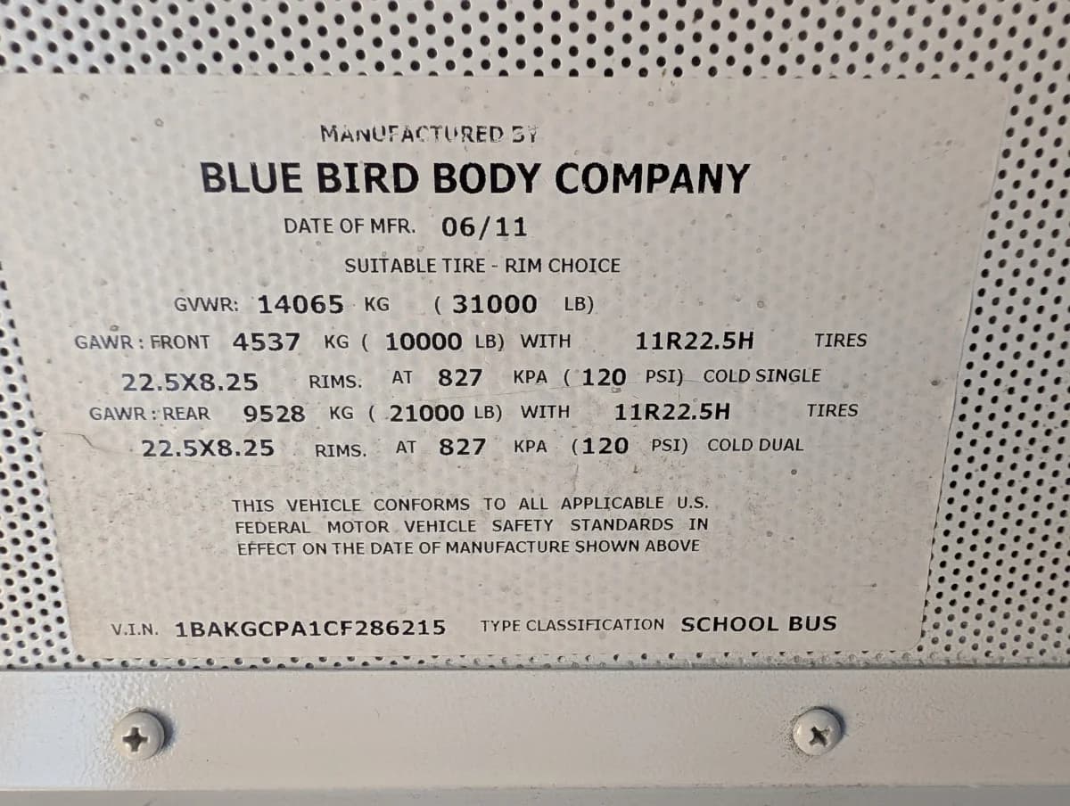 2012 Blue Bird 72 Passenger - Image 26