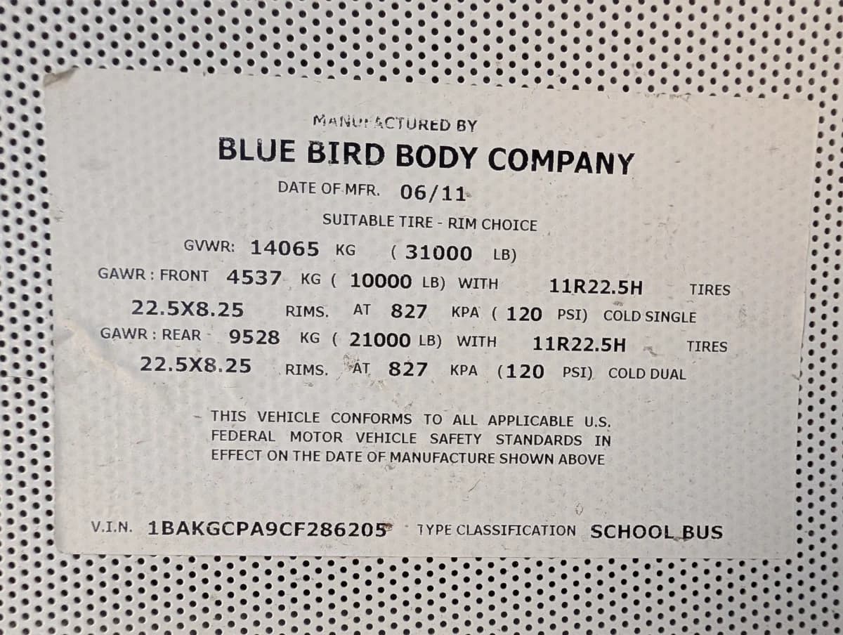 2012 Blue Bird 72 Passenger - Image 27