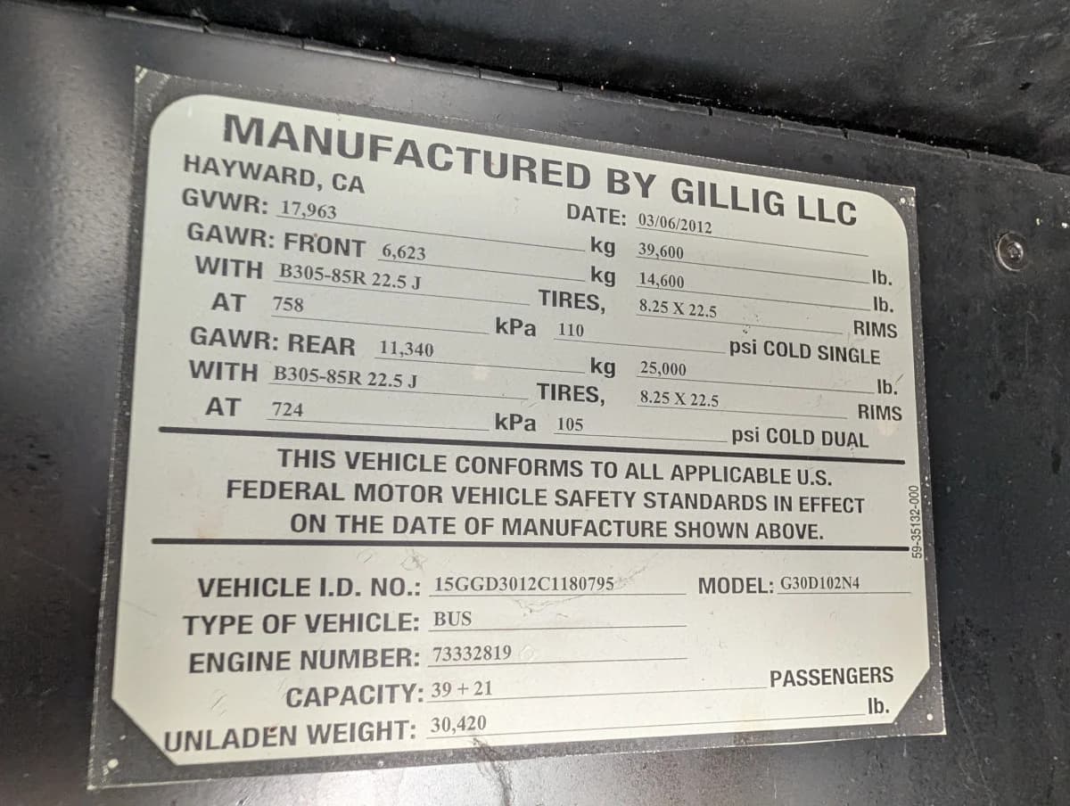 2012 Gillig 40ft Low Floor Transit - Image 46