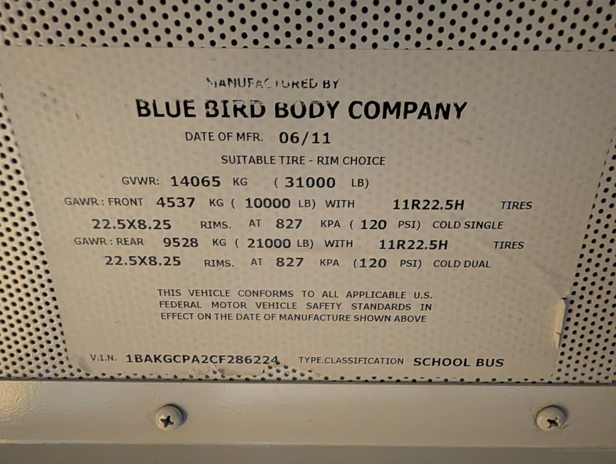 2012 Blue Bird Vision - Image 23