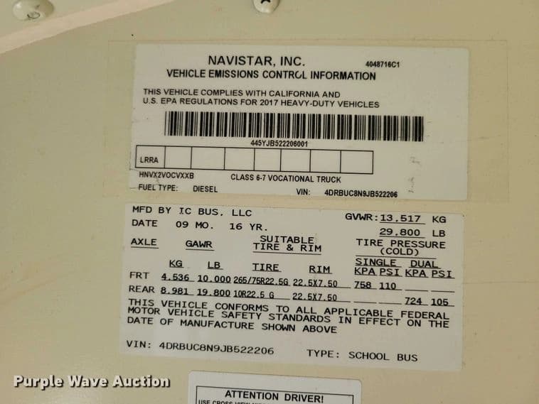 2018 IC Corporation 3000 CE school bus School Bus - Thumbnail 77 2018 IC Corporation 3000 CE school bus School Bus - Thumbnail 77