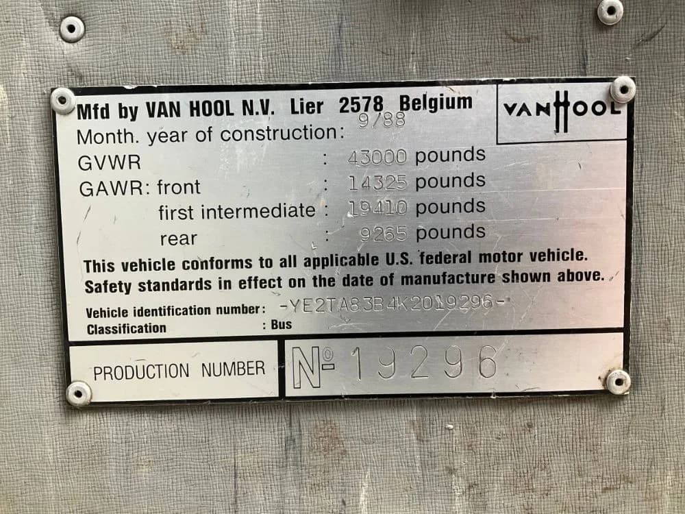 1989 VanHool T815 - Thumbnail 7 1989 VanHool T815 - Thumbnail 7