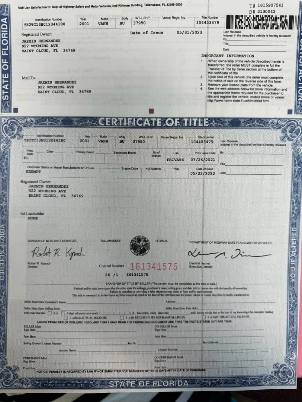 2001 VanHool Unsure bus 2001 VanHool Unsure bus