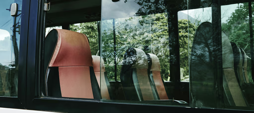 Commercial bus seating interior in Aberdeen, South Dakota
