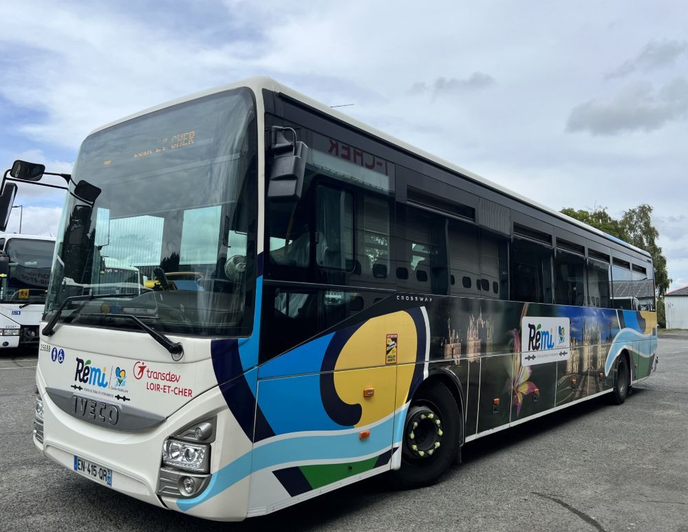 Transportation coach and shuttle bus on highway